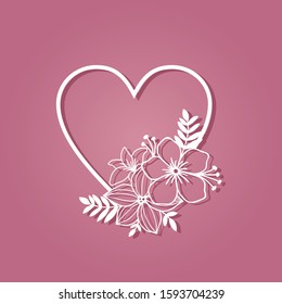 Beautiful Monogram love with floral svg