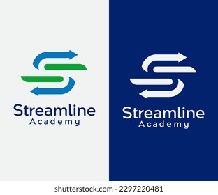 beautiful monogram S letter in modern and minimalist style, modern and minimalistic S letter logo template for technology brand