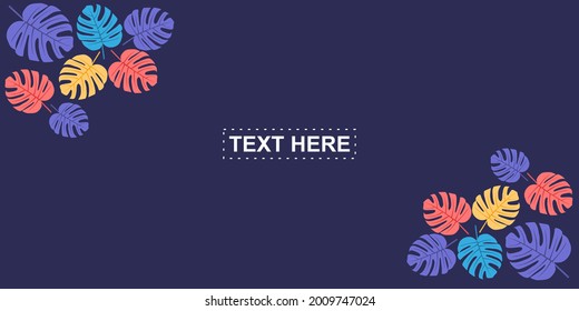 beautiful monstera leaf banner template