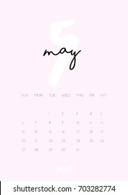 beautiful monthly calendar may 2018 year stock vector royalty free 703282774 shutterstock