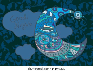 Beautiful Moon background, vector