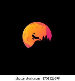 Beautiful Moon Goat Premium Logo