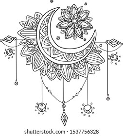 Handdrawn Mandala Art Ethnic Floral Doodle Stock Vector (Royalty Free ...