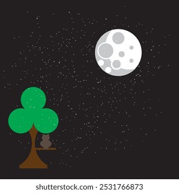  beautiful moon night  image vector 