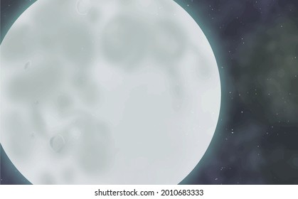 Beautiful moon in the night sky