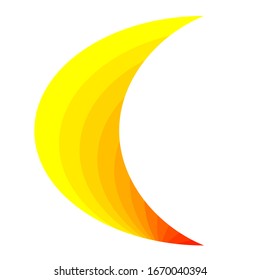 Beautiful moon on white background, moon logo - illustration.