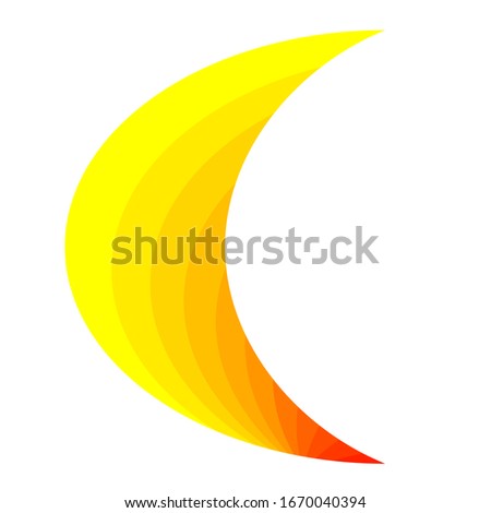 Beautiful moon on white background, moon logo - illustration.