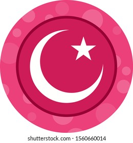 Beautiful Moon and Star Glyph Vector Icon
