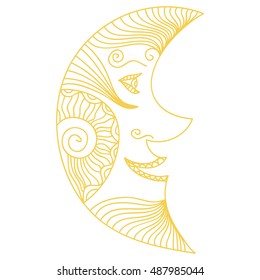 Beautiful moon. Vector illustration.