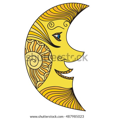 Beautiful moon. Vector illustration.