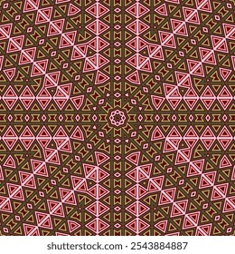 Beautiful mosaic endless ornament graphic composition. Flat textile print. Interior geometry texture. Majolica ethnic composition. Decor elements.