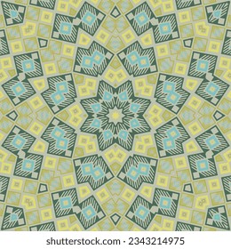 Beautiful mosaic endless ornament vector design. Trendy bandana motif. Colorful geometrical ornament. Mexican folk composition. Royal background.