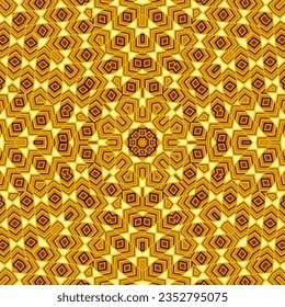 Beautiful mosaic endless ornament vector design. Trendy linen motif. Tribal geometry ornament. Lisbon ethnic motif. Decor elements.