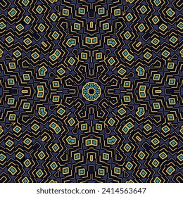 Beautiful mosaic endless pattern vector composition. Cute linen motif. Tribal geometrical texture. Portugal traditional composition. Beauty fashion cover.