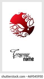 Beautiful mosaic lace logo in stamp style. Stencil abstract monogram