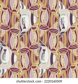 beautiful mosaic of lines seamless pattern in dodle style. Hand drawn abstract vintage ornament. Decorative design for fabric, textile print, wrapping paper, cover. Vector illustration