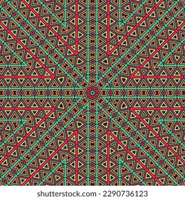 Beautiful mosaic seamless pattern vector design. Tetro carpet motif. Colorful geometry background. Tunisian ethnic composition. Beauty fashion cover.