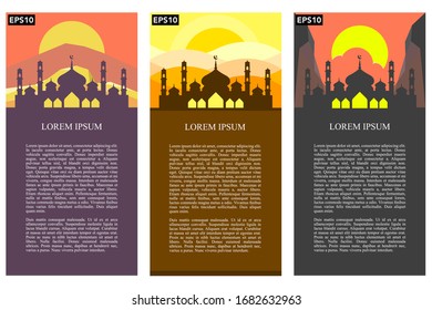 Beautiful mosque background suitable for banners, cards, posters illustration vectors | EPS10