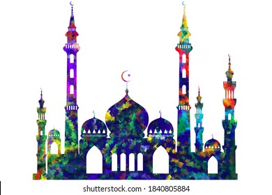 Beautiful mosque colorful vector art design