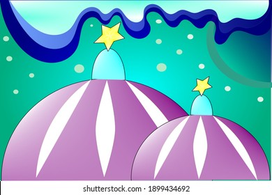 Beautiful mosque dome illustrasion to serve as background. suitable for ramadan and religious themes