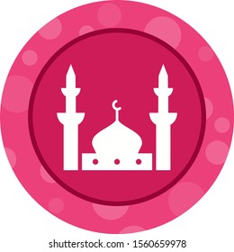 Beautiful Mosque Glyph Vector Icon