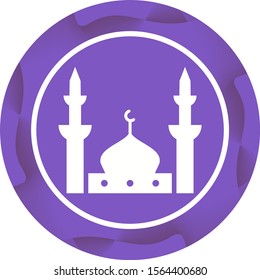 Beautiful Mosque Glyph Vector Icon