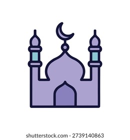 Beautiful mosque icon for design projects, conveying peace and spirituality