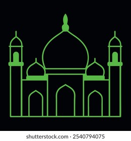 Beautiful Mosque Illustration with Dome