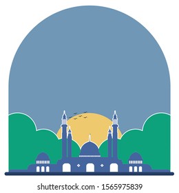 Beautiful mosque illustration works for the background