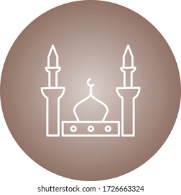Beautiful Mosque Line Vector Icon