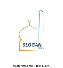 Beautiful mosque logo vector image