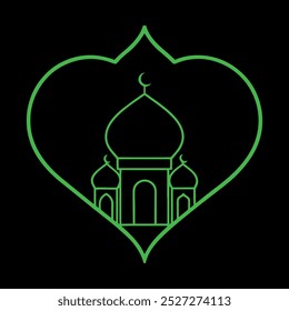 Beautiful Mosque Love Sign Design