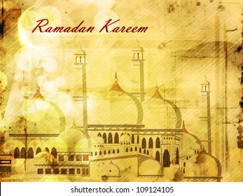 Linda mesquita e Masjid fundo para Ramadan Kareem ou Ramazan Kareem. EPS 10.