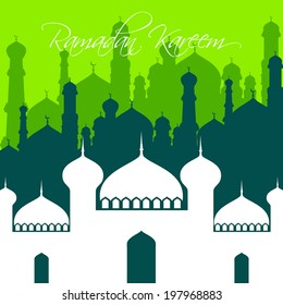 Beautiful Mosque and Masjid background for Ramadan Kareem or Ramazan Kareem. EPS 10.