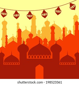 Beautiful Mosque and Masjid background for Ramadan Kareem or Ramazan Kareem and eid. EPS 10