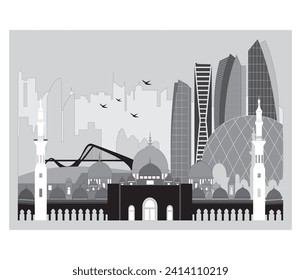 beautiful mosque in the middle of the city