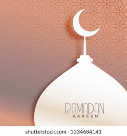 beautiful mosque on islamic pattern background