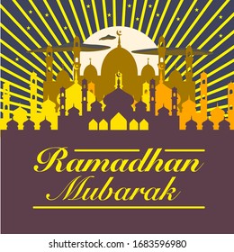 Schöne Moschee ramadhan mubarak Vektorillustration Hintergrund geeignet für Karten, Banner, Poster und Aufkleber| EPS10