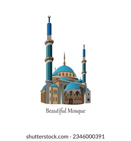 schöne Moschee-Vektorgrafik und Minarette