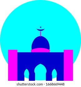 
Schöne Moschee-Vektorillustration. Moderner Flachstil