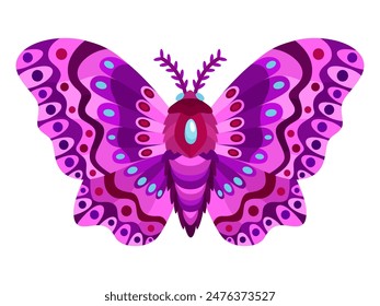 Beautiful moth vetor illustration. Butterfly flat design