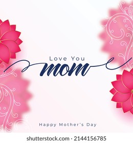 beautiful mother's day flower greeting card design