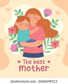 Beautiful Mothers Day Illustration with