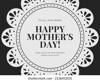 Beautiful Mother's day poster with black background 