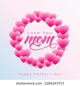 beautiful mothers day wishes background with love you mom message vector