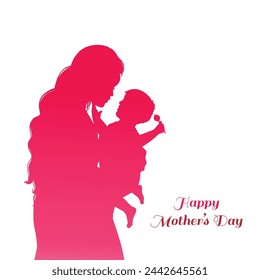 	
Beautiful mothers day for woman and child love card design