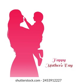 	
Beautiful mothers day for woman and child love card design