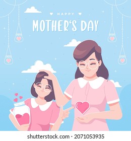 beautiful mother's love concept illustration background