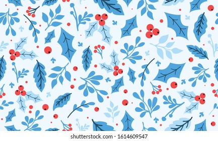 Beautiful Motif of Christmas floral background, for wrapping paper pattern and leaf flower drawing.