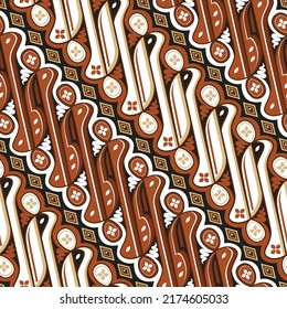 Beautiful motifs of Parang batik with simple color design
